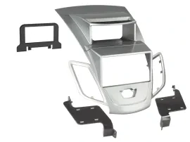 Einbaurahmen Doppel DIN Autoradio für Ford Fiesta 2008-2017 Display silber