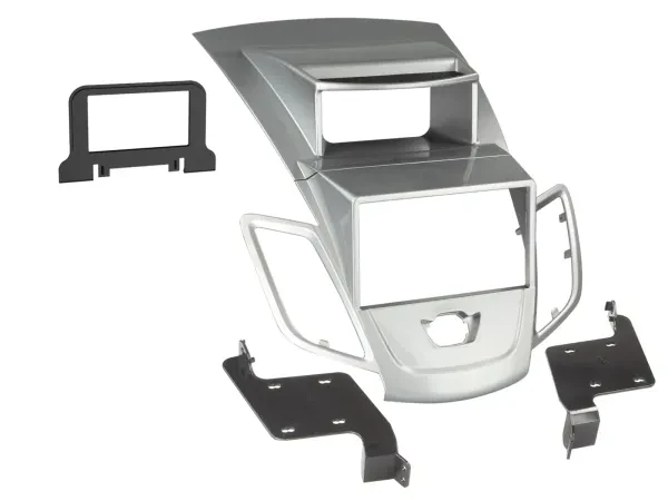 Einbaurahmen Doppel DIN Autoradio für Ford Fiesta 2008-2017 Display silber