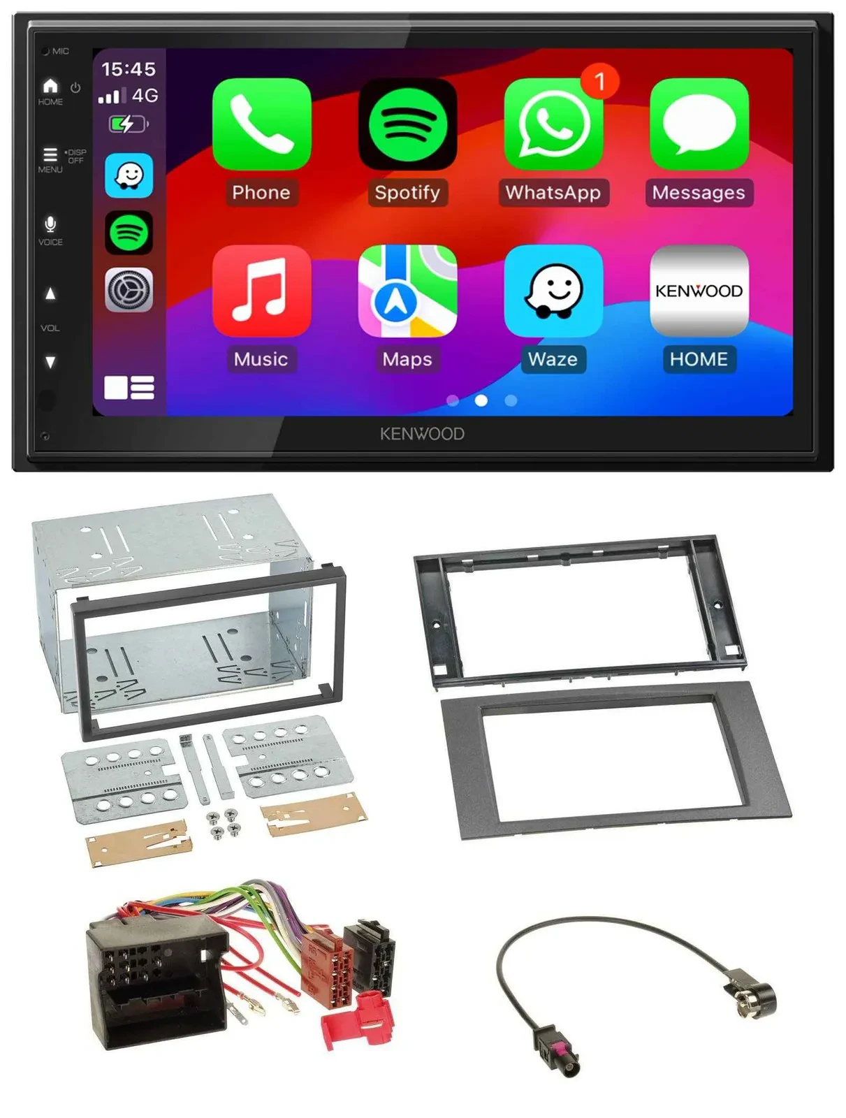 Автомагнитола Kenwood 2DIN, MP3, USB, Bluetooth, DAB для Ford C‑Max/Galaxy/S‑Max (2003–2007)