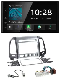 Kenwood Bluetooth MP3 DAB USB 2DIN Autoradio für Hyundai Santa Fe 4 Schalter ab