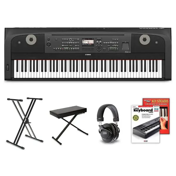 Цифровое пианино компактное Yamaha DGX-670 Digital Piano Package Beginner в комплекте стойка, банкетка и наушники