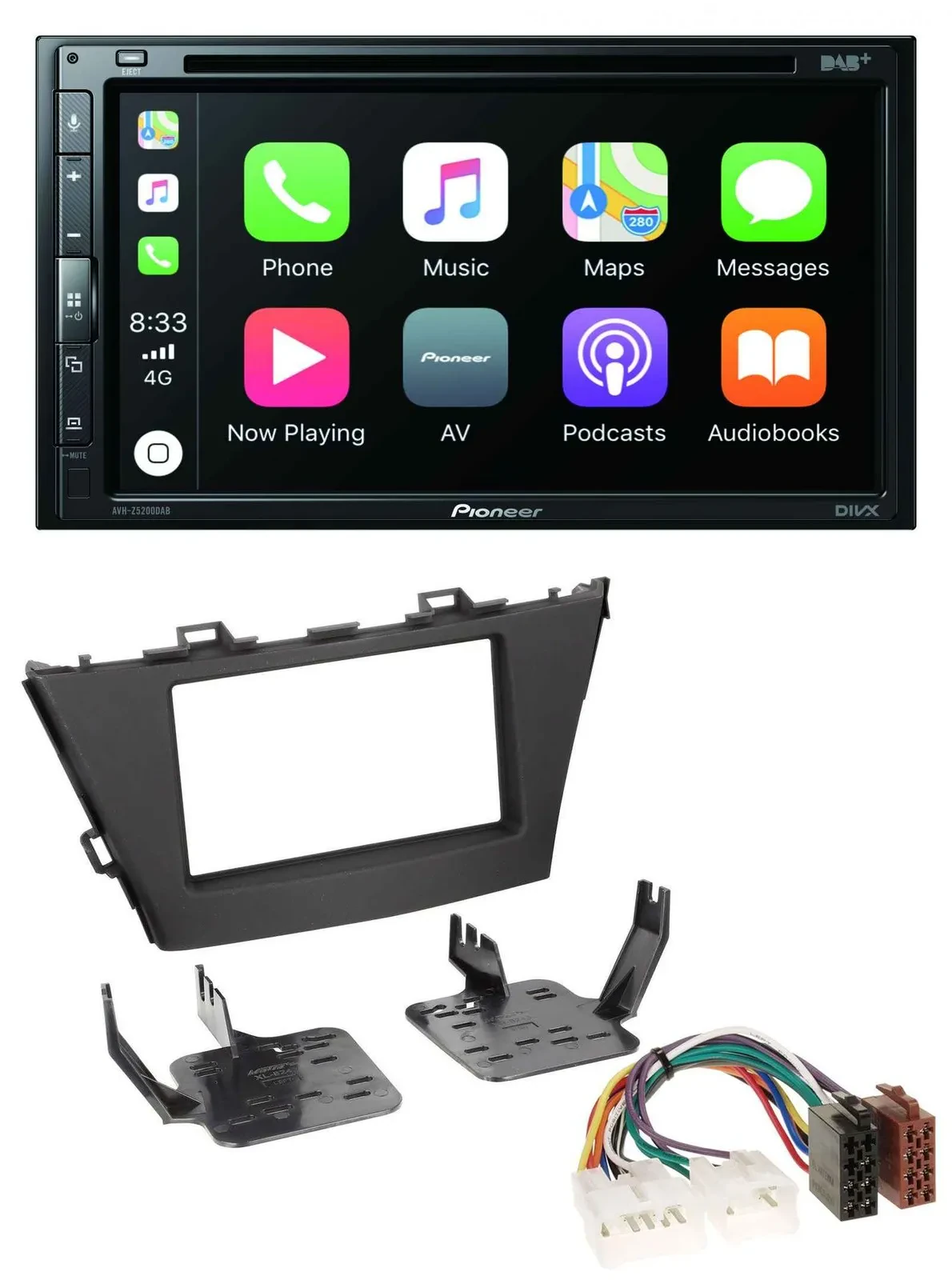 Автомагнитола для Toyota Prius+ (с 2012) Pioneer 2DIN, DVD, MP3, DAB, Bluetooth, USB
