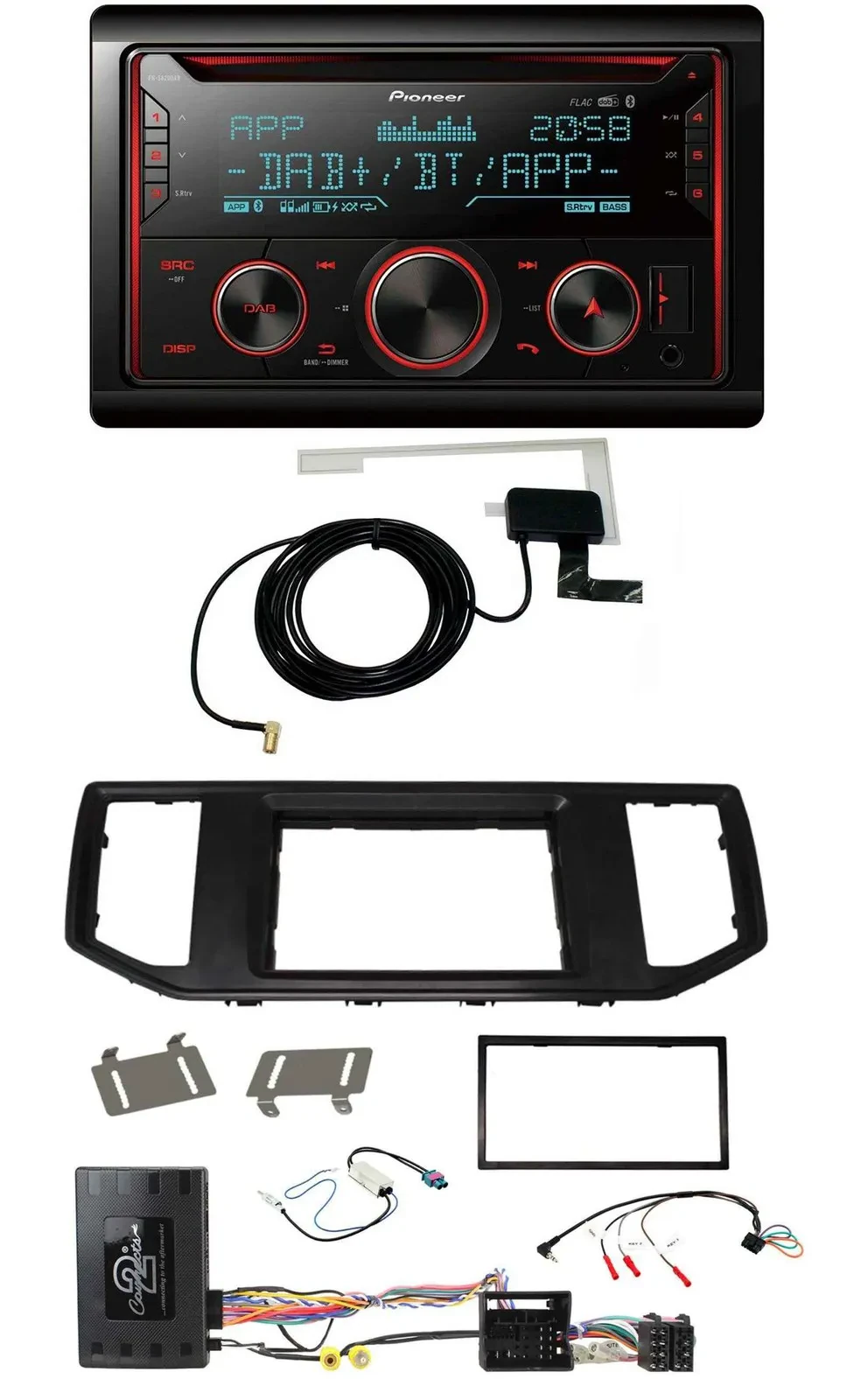 Pioneer 2DIN Lenkrad DAB USB CD Bluetooth Autoradio für VW Crafter MAN TGE Infoa