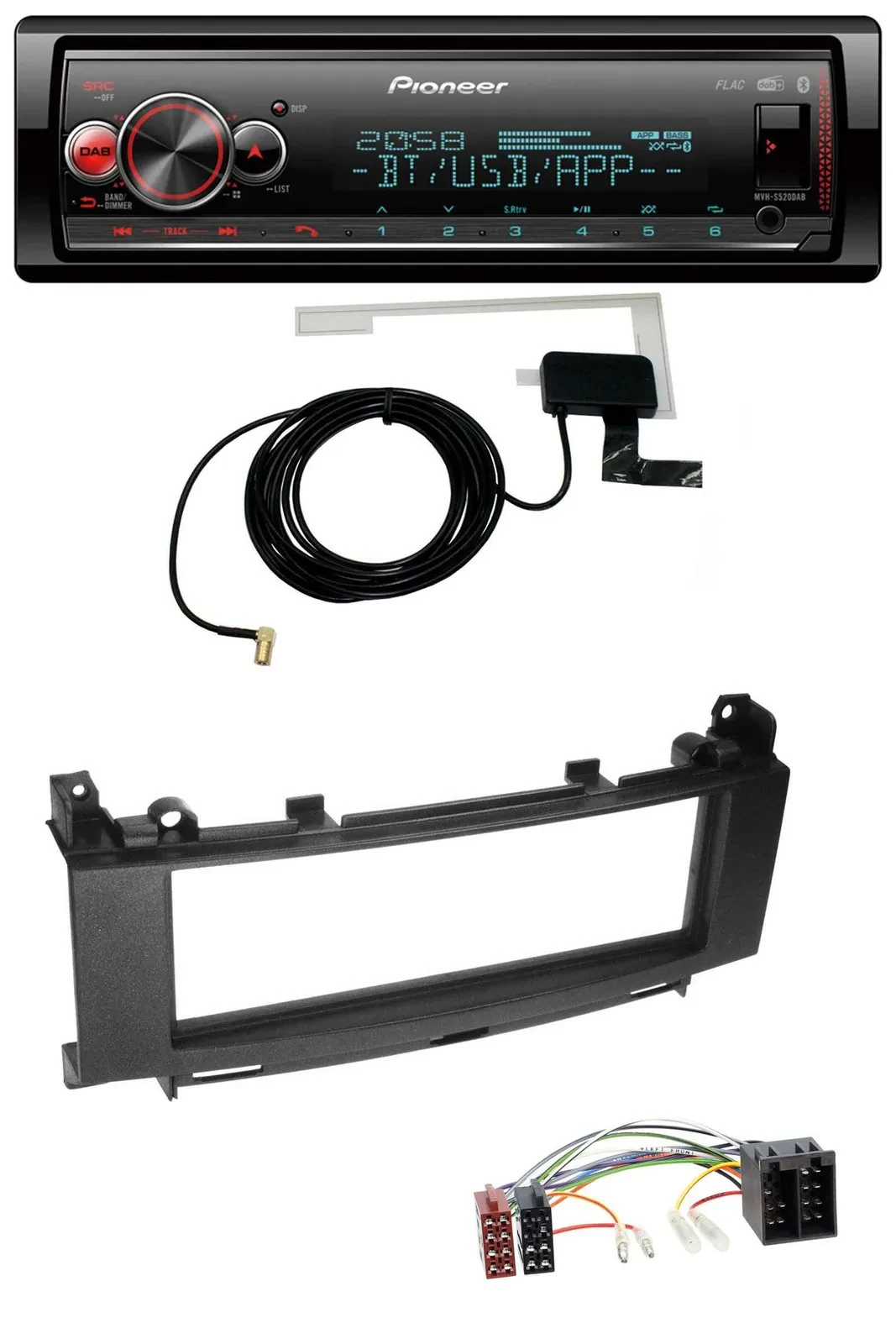 Pioneer Bluetooth DAB USB MP3 Autoradio für Mercedes B-Klasse W245 A-Klasse W176