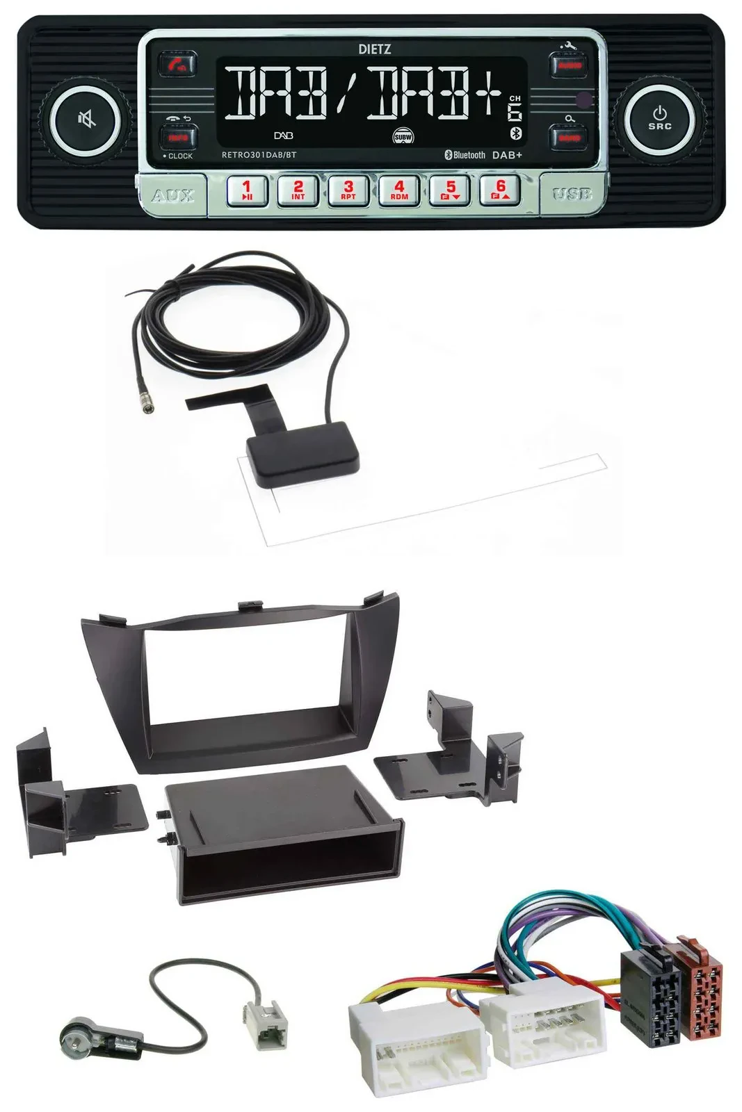 Dietz DAB Bluetooth USB MP3 Autoradio für Hyundai Tucson (2010-2015)