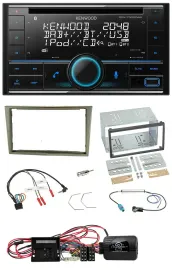 Kenwood CD 2DIN DAB USB Lenkrad Bluetooth Autoradio für Opel Corsa D satin-stone