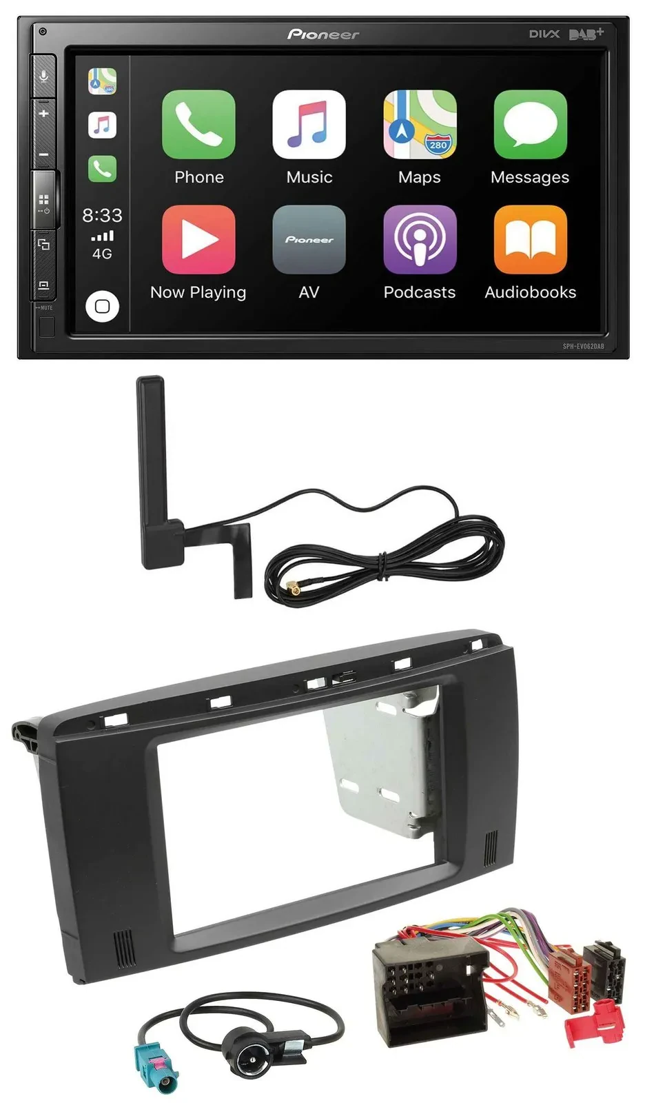 Pioneer USB 2DIN Bluetooth DAB MP3 Autoradio für Mercedes R-Klasse 2006-2012