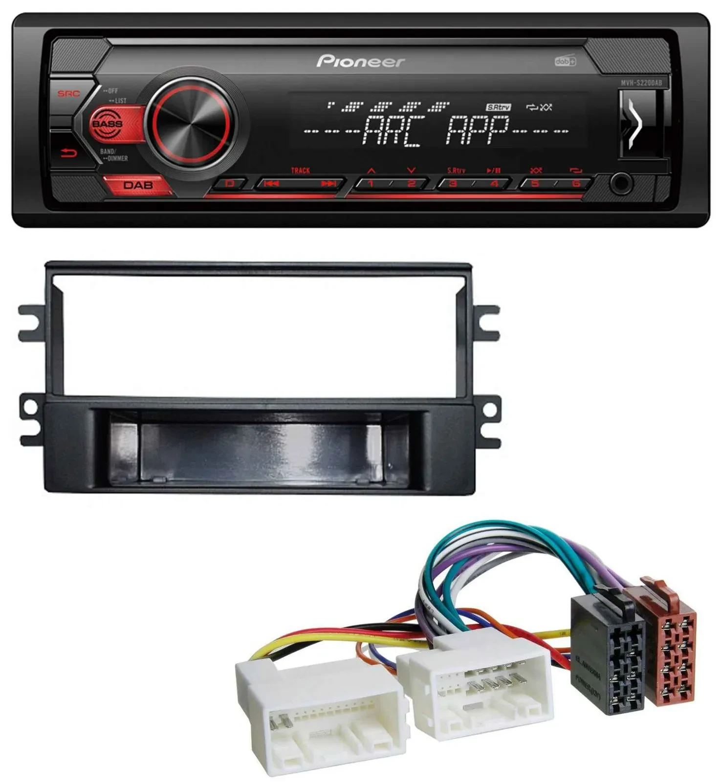 Pioneer DAB 1DIN MP3 AUX USB Autoradio für Kia Carens (ab 2007)