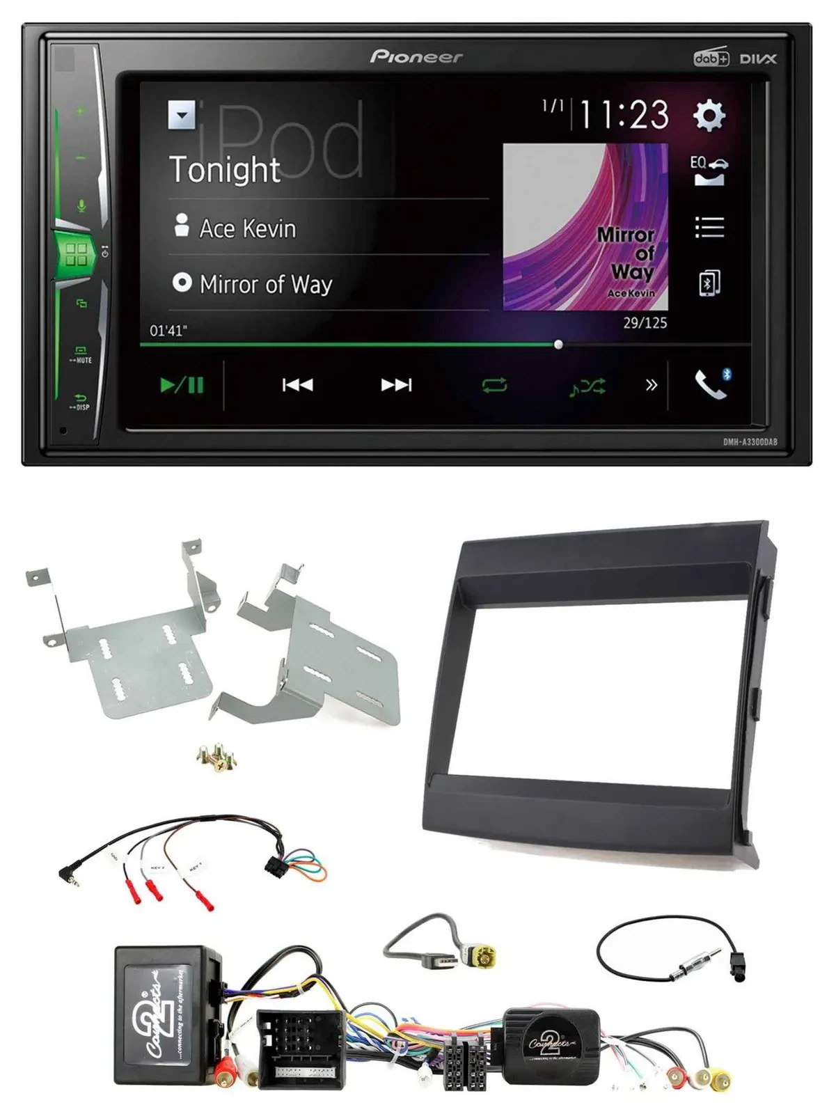 Pioneer 2DIN Lenkrad DAB USB Bluetooth Autoradio für Porsche Cayenne MOST-Sounds
