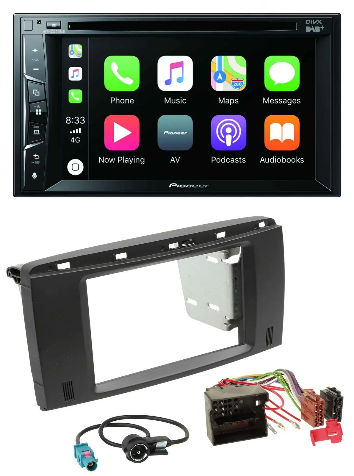 Pioneer MP3 USB DVD Bluetooth DAB 2DIN Autoradio für Mercedes R-Klasse 2006-2012