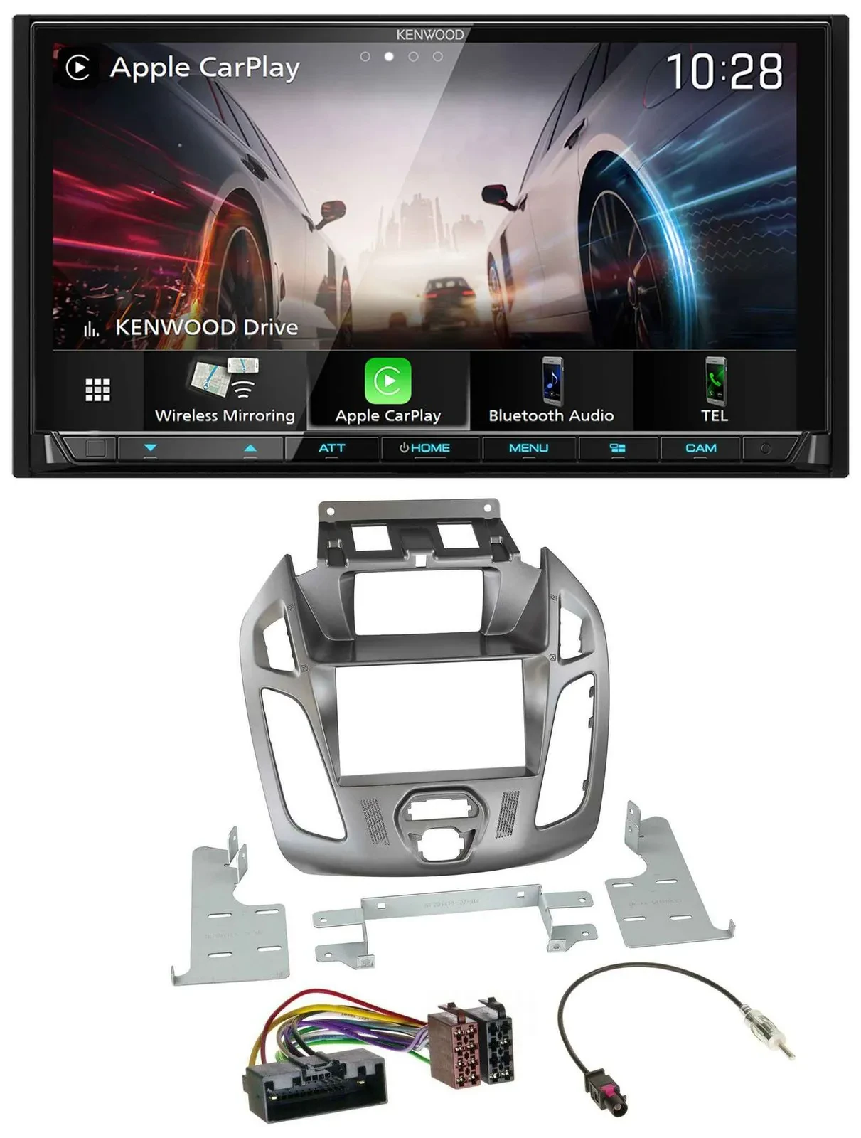 Kenwood MP3 2DIN USB DAB Bluetooth Autoradio für Ford Transit 12-18 Display Conn