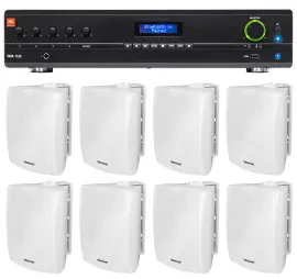 Настенная акустика JBL WET-5W White с усилителем (8 штук)