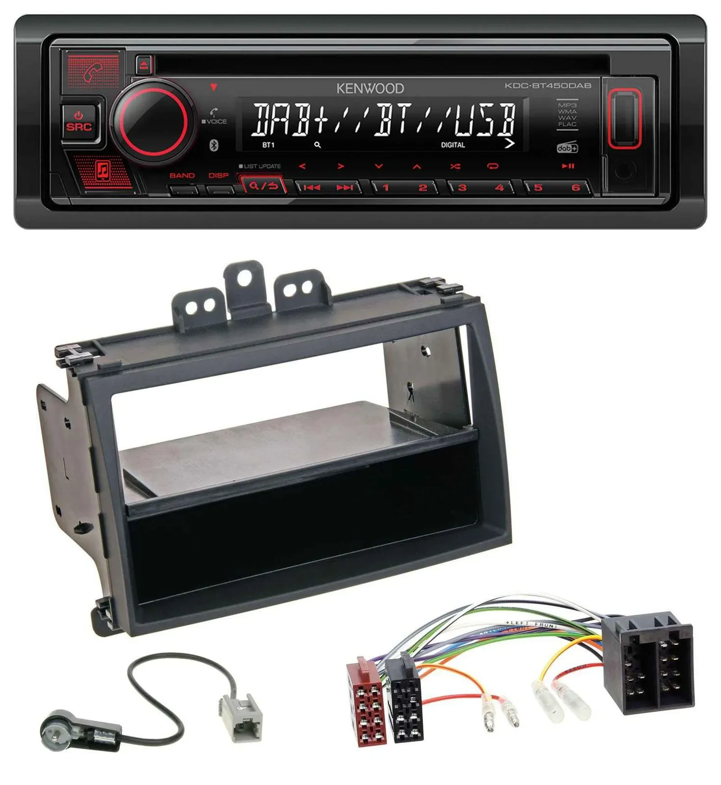 Kenwood MP3 CD USB Bluetooth DAB Autoradio für Hyundai i20 08-11 Rubber-Touch Ab