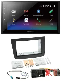 Pioneer USB Bluetooth DAB 2DIN MP3 Autoradio für Alfa Romeo Mito 955 ab 14 schwa