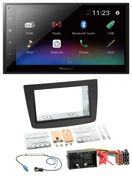 Pioneer USB Bluetooth DAB 2DIN MP3 Autoradio für Alfa Romeo Mito 955 ab 14 schwa