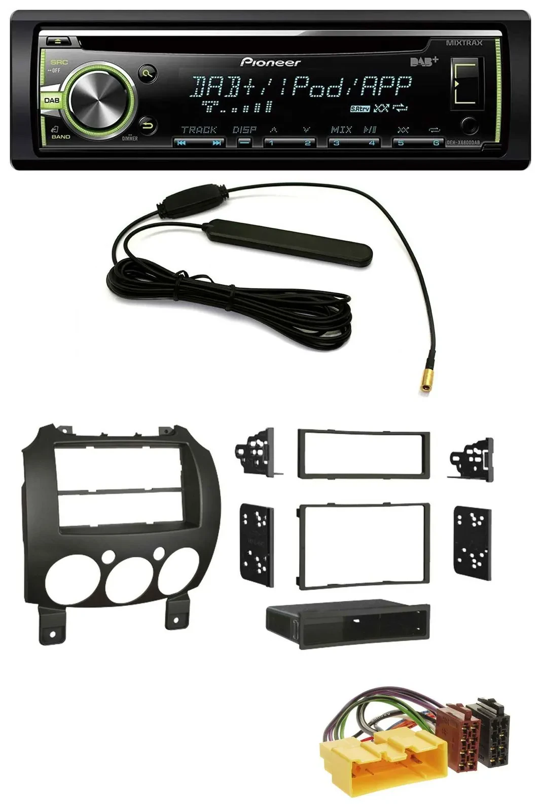 Pioneer MP3 USB CD DAB AUX Autoradio für Mazda 2 (ab 2007)