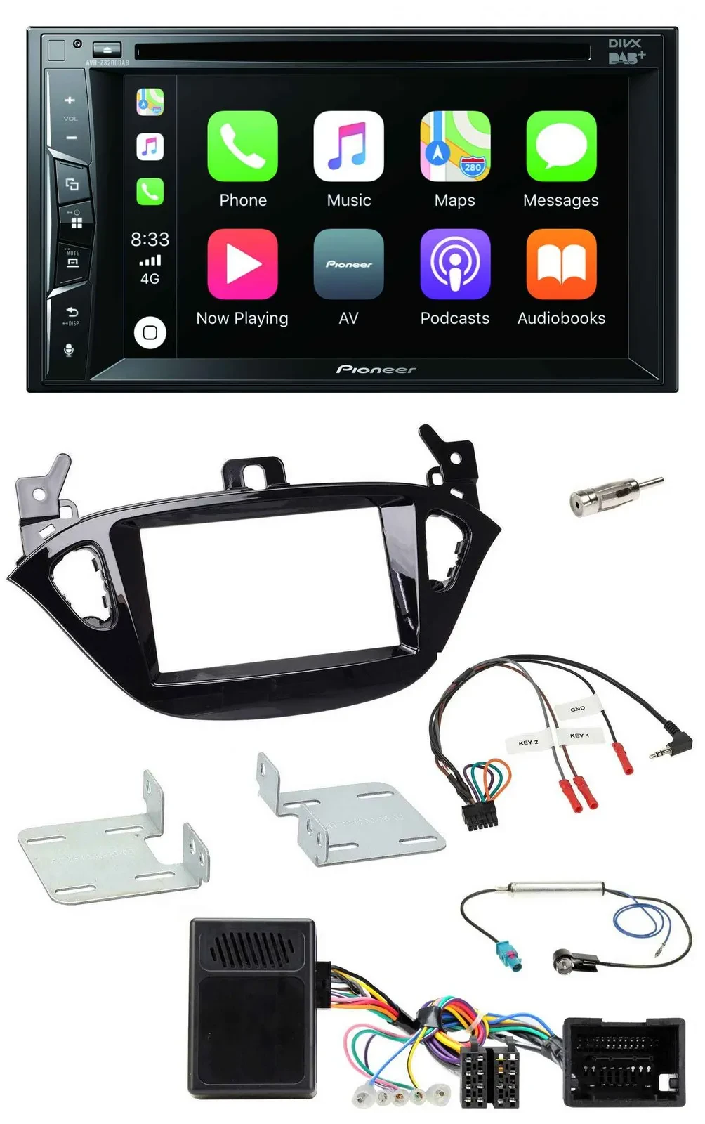 Автомагнитола Pioneer 2DIN USB DVD Bluetooth DAB для Opel Adam (с 2013), Corsa
