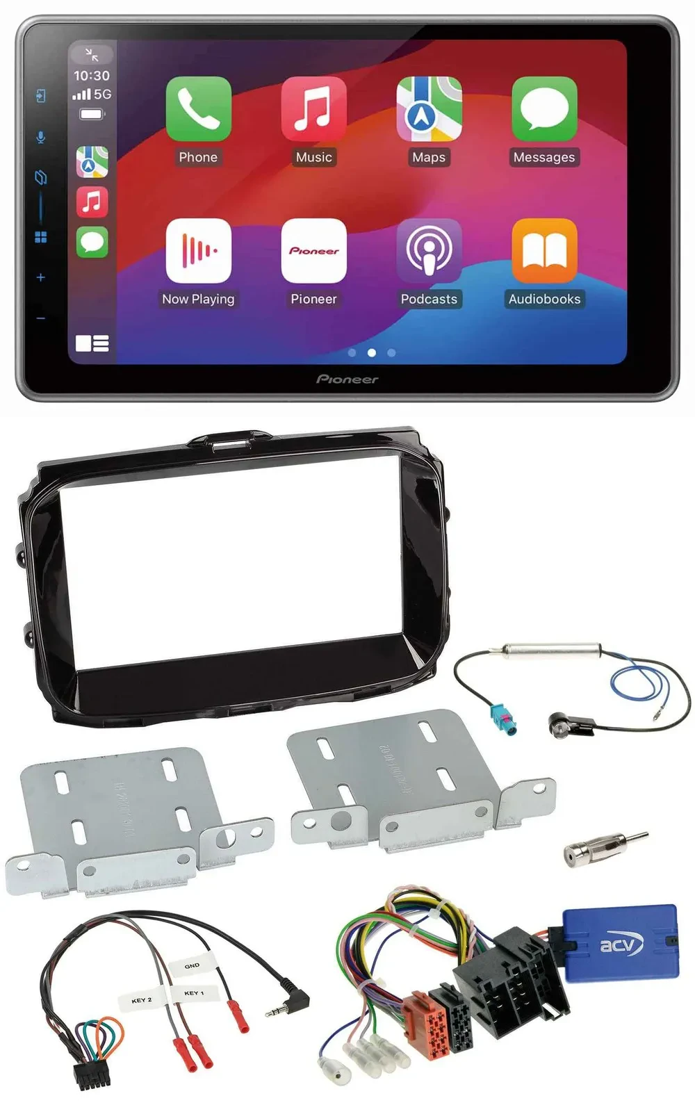 Автомагнитола Pioneer 2DIN, USB, DAB, Bluetooth для Alfa Romeo Giulietta (ISO, поддержка кнопок на руле)