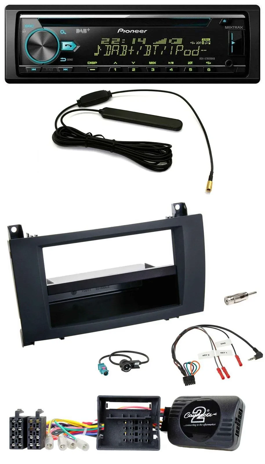 Pioneer CD MP3 Lenkrad DAB USB Autoradio für Mercedes SLK R171 2008-2011