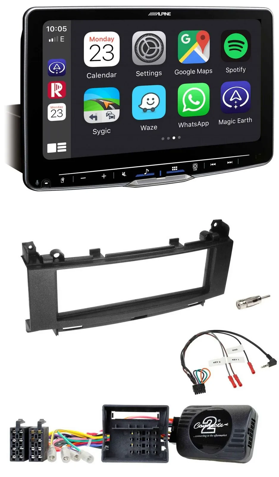 Alpine Bluetooth Lenkrad USB DAB Autoradio für Mercedes A-Klasse 05-12 B-Klasse