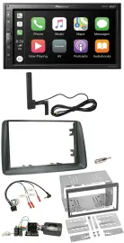 Pioneer USB 2DIN Bluetooth DAB Lenkrad Autoradio für Fiat Panda 2007-2012 grau