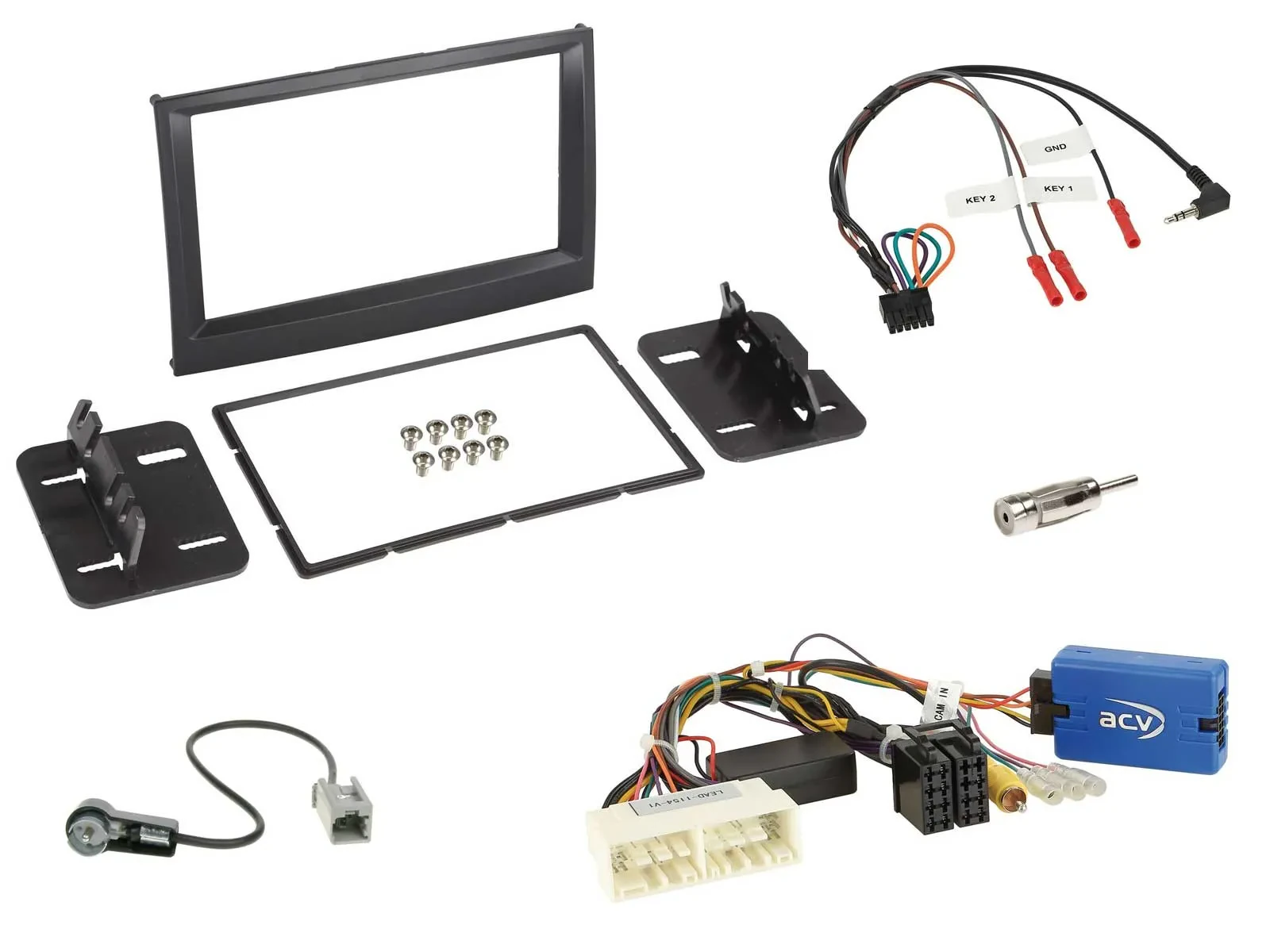 Radioset Lenkradadapter Doppel DIN Autoradio für Kia Sportage QL ab 2016 schwarz