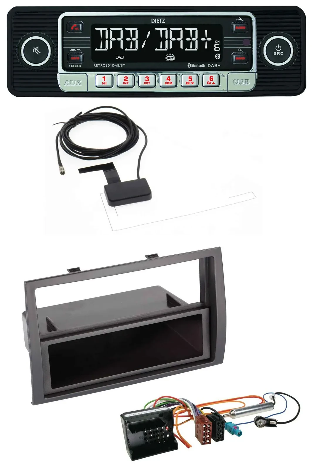 Dietz DAB Bluetooth USB MP3 Autoradio für Citroen Jumper 2006-2011 Quadlock