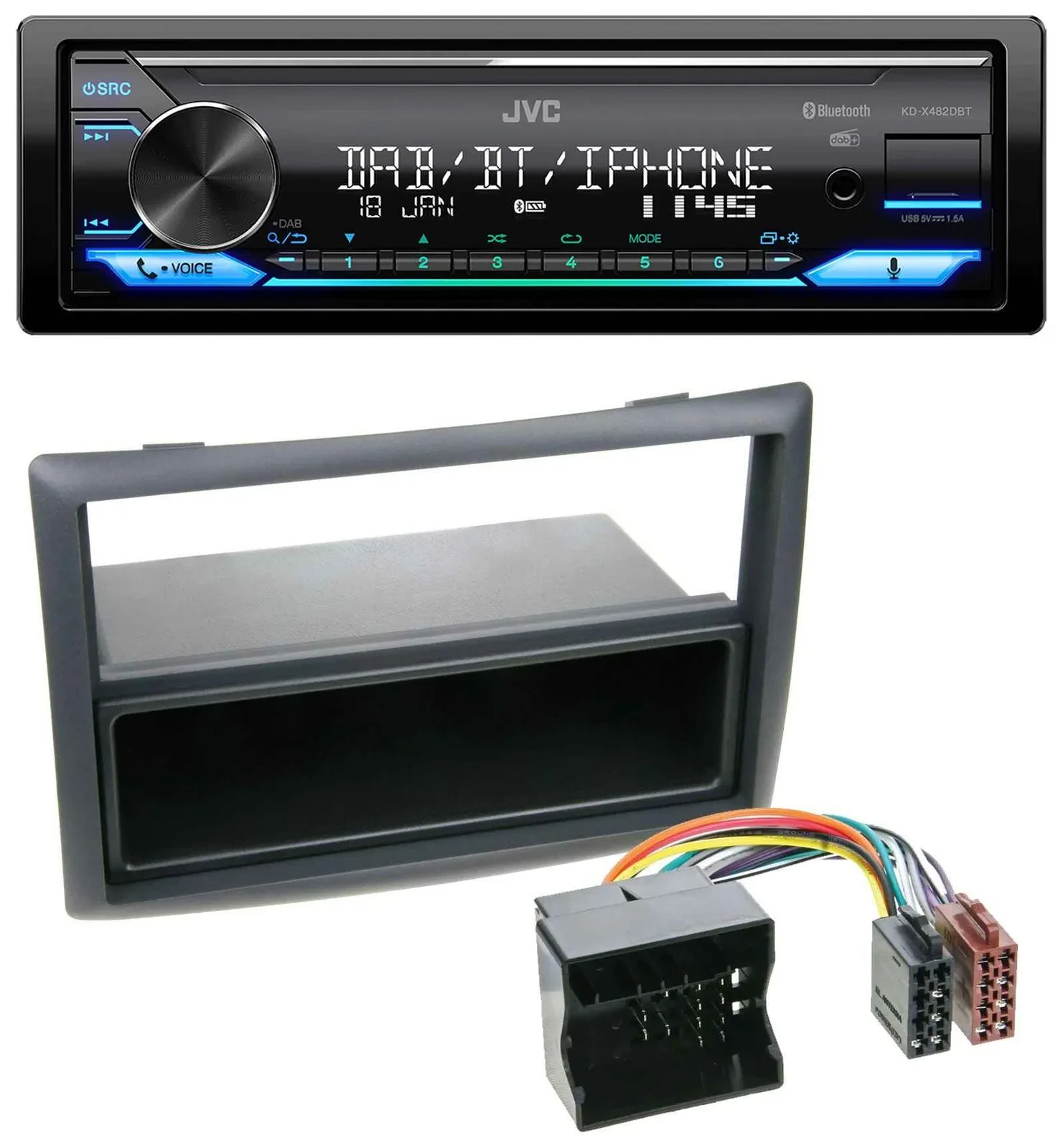 Автомагнитола для Renault Megane (2009–2010) JVC Bluetooth, DAB, USB, MP3