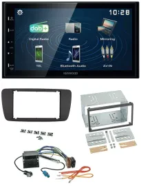 Kenwood 2DIN Bluetooth MP3 USB DAB Autoradio für Seat Ibiza ab 08 azabacheschwar