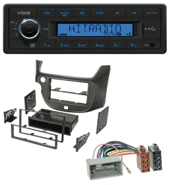 VDO AUX 1DIN MP3 USB Autoradio für Honda Jazz (ab 2009) dunkelgrau