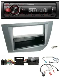 Автомагнитола Pioneer 1-DIN DAB USB MP3 для Seat Leon 2005–2010 темно-серый