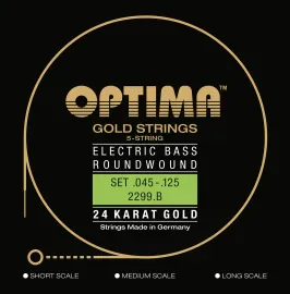 Струны для бас-гитары Optima 24K Gold Strings Low-B Satz Roundwound Regular Light 45-125