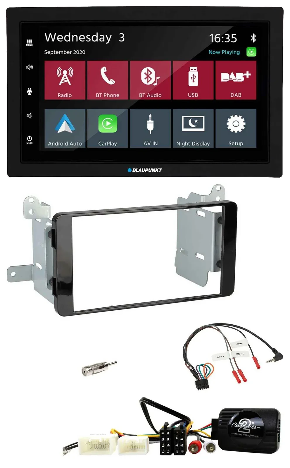 Blaupunkt 2DIN Lenkrad USB Bluetooth DAB Autoradio für Mitsubishi L200 ab 10/201