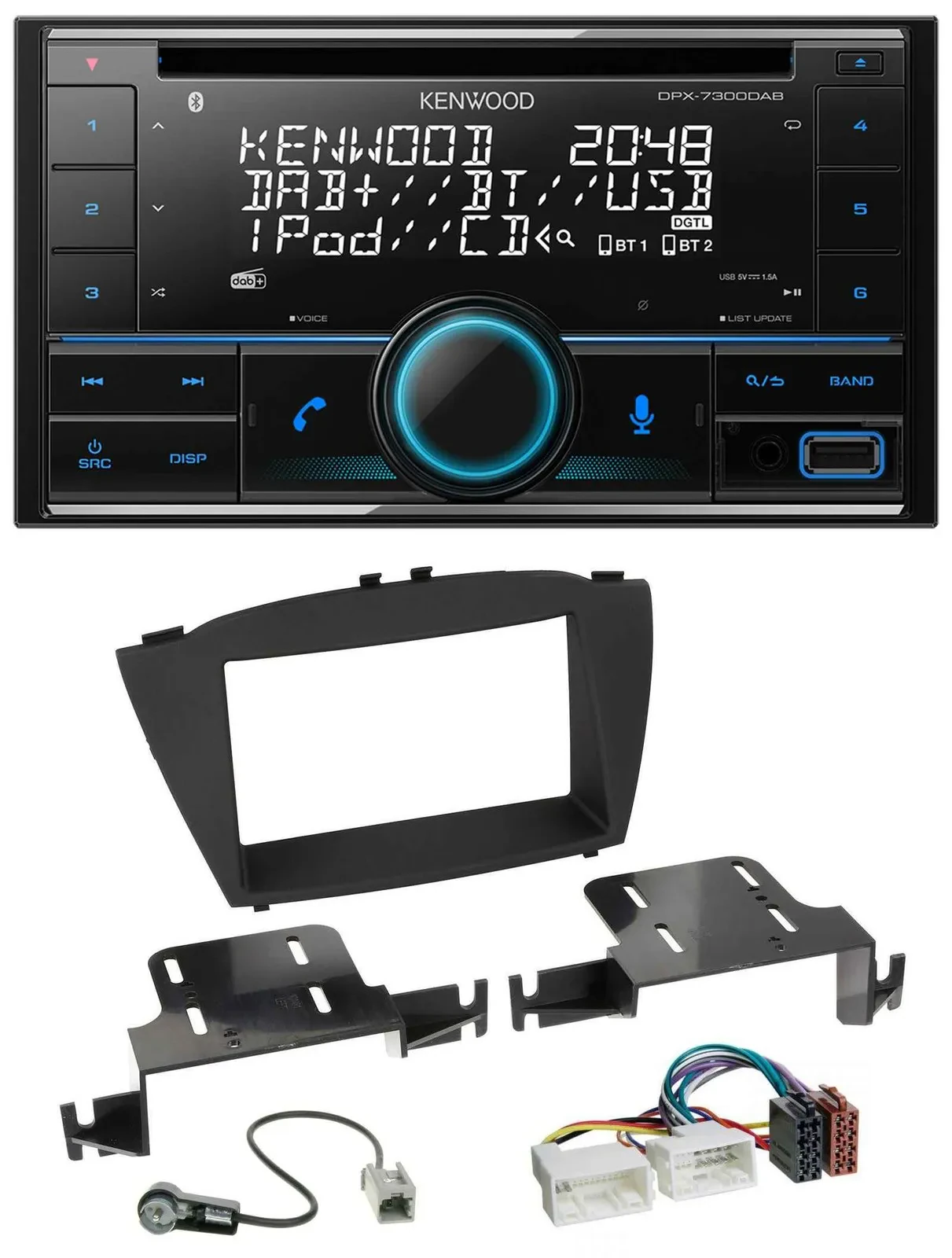 Kenwood CD 2DIN DAB USB MP3 Bluetooth Autoradio für Hyundai ix35 (ab 2013)