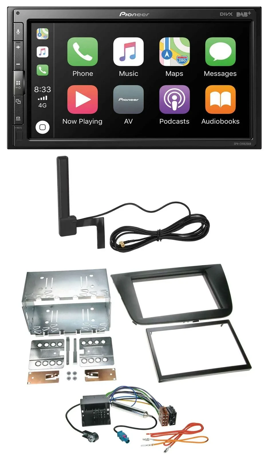 Pioneer USB 2DIN Bluetooth DAB MP3 Autoradio für Seat Leon 05-09 schwarz