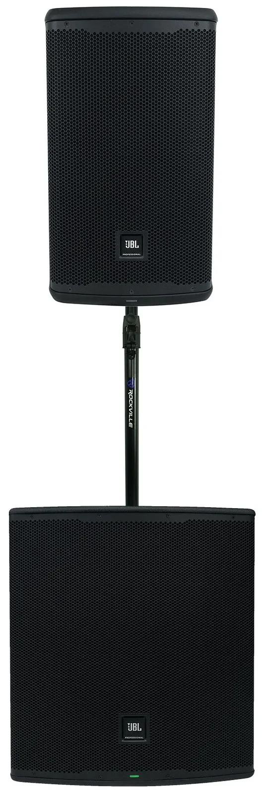 JBL EON710 10" Active DJ PA Speaker w/Bluetooth+EON718S 18" Subwoofer+Pole Mount
