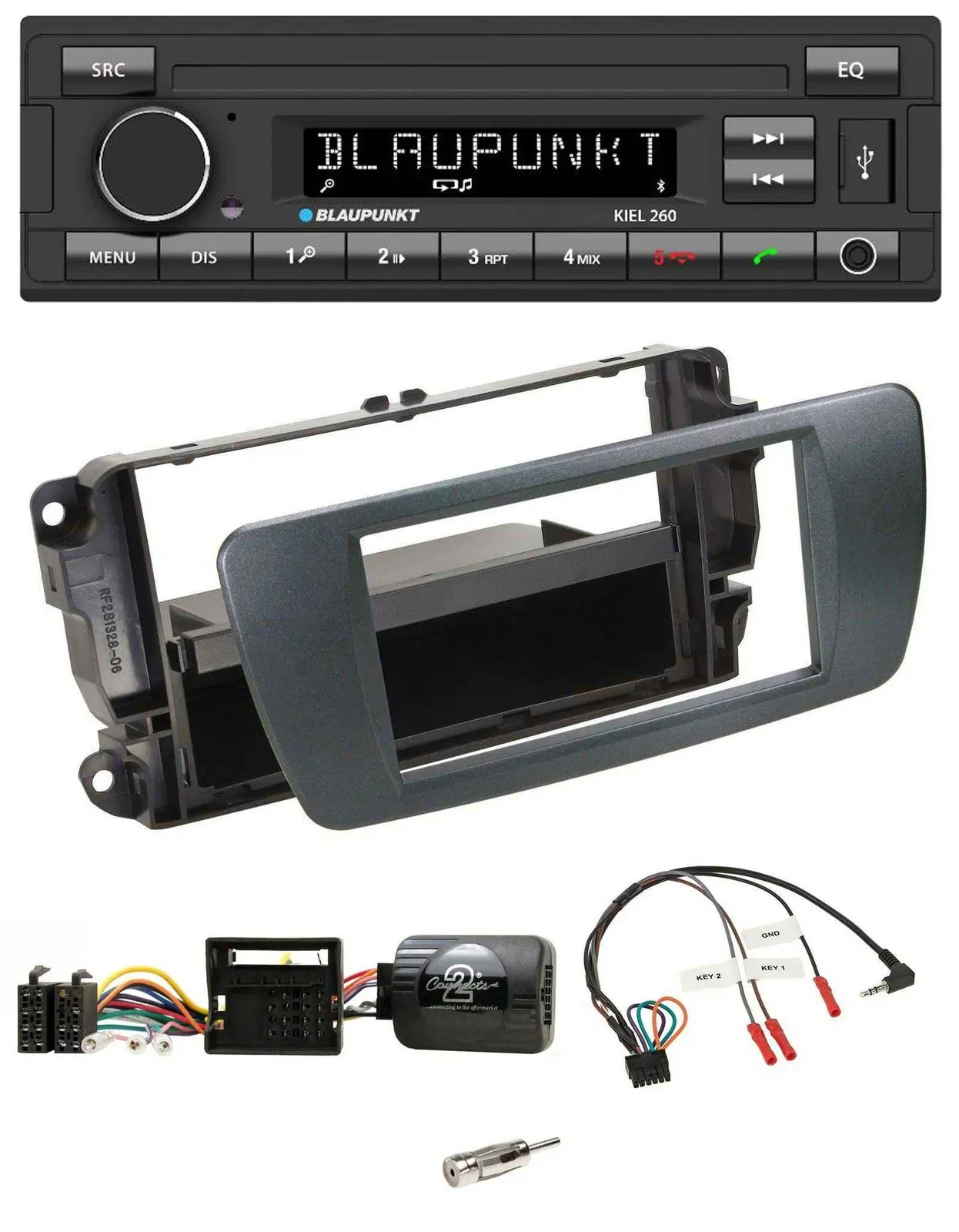 Blaupunkt USB DAB Bluetooth Lenkrad Autoradio für Seat Ibiza azabacheschwarz