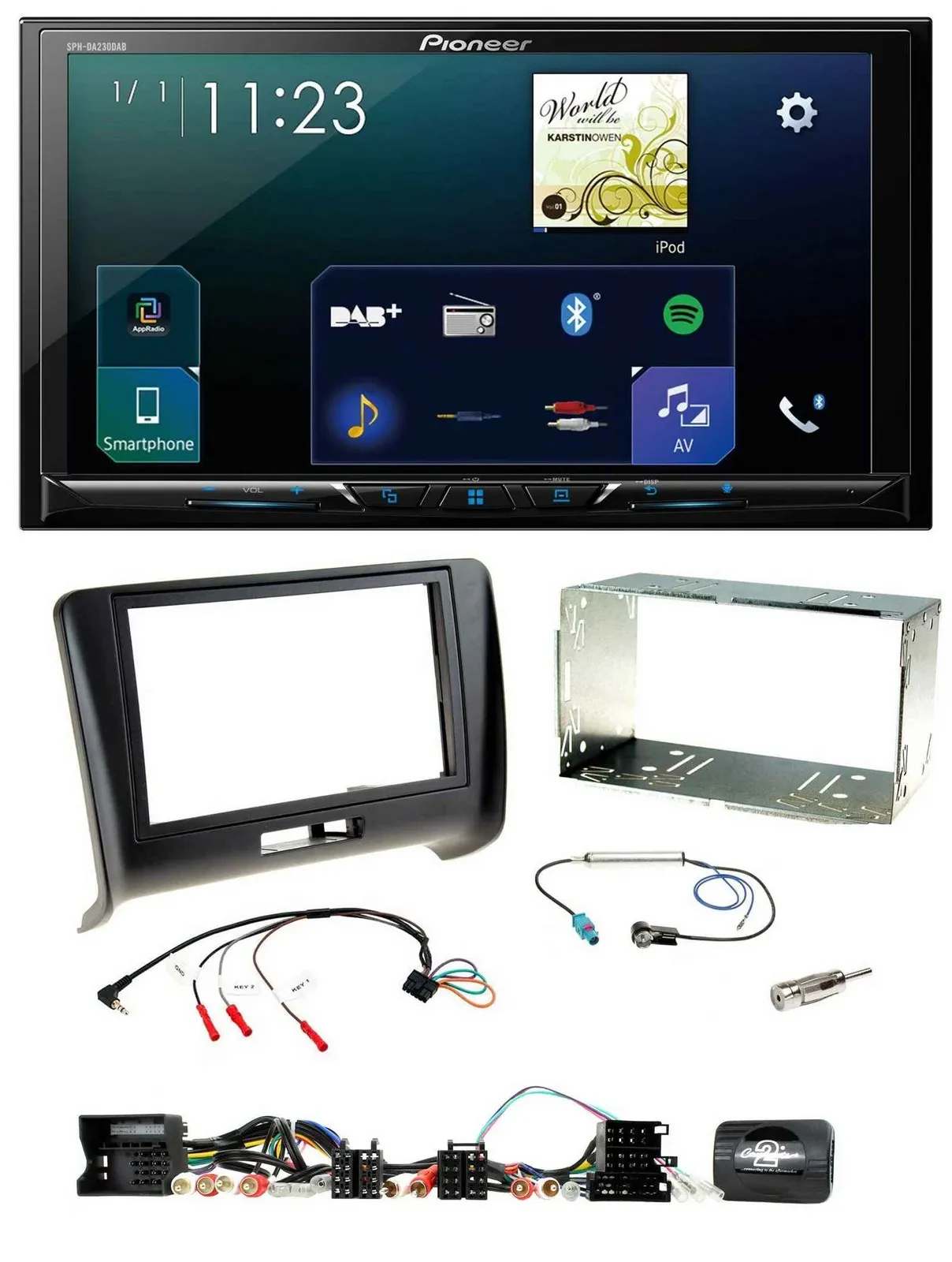 Автомагнитола для Audi TT 2006–2014 Pioneer 2DIN Bluetooth USB DAB