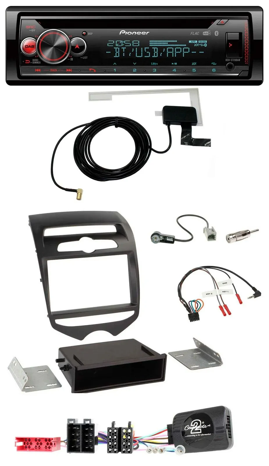 Автомагнитола для Hyundai ix20 (с 2010) Pioneer DAB, CD, USB, Bluetooth, управление с руля