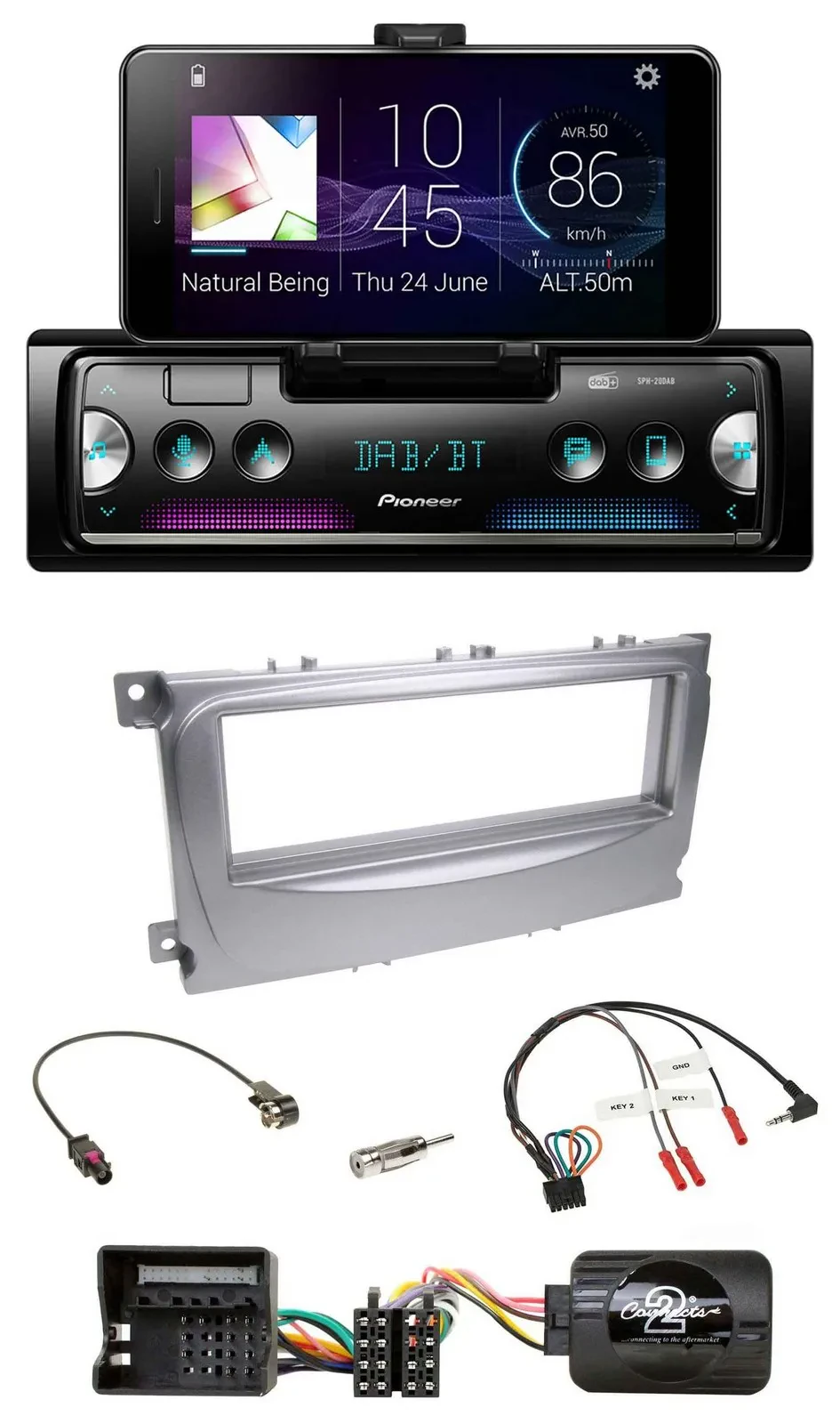 Pioneer USB Lenkrad Bluetooth DAB Autoradio für Ford Galaxy C-Max ab 2007 Focus