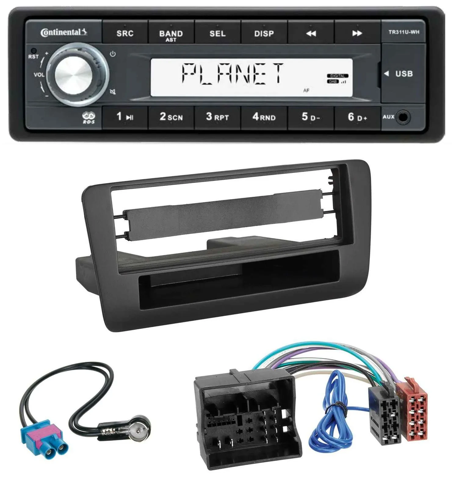 Continental USB MP3 AUX 1DIN Autoradio für Audi A1 (ab 2012)