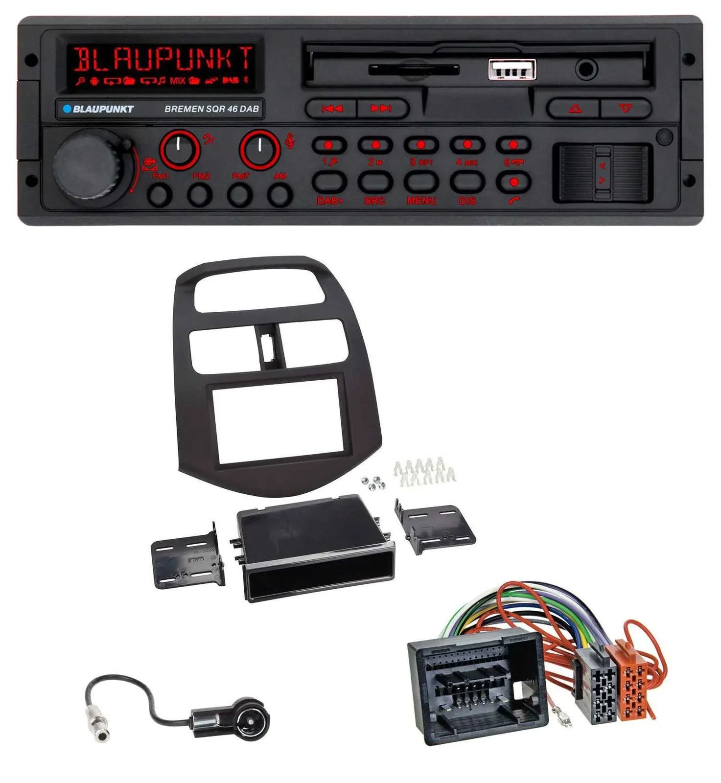 Blaupunkt SD MP3 USB Bluetooth DAB Autoradio für Chevrolet Spark (ab 2013)