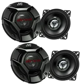 (2-Pairs) JVC CS-DR421 140W RMS 4" 2-Way Coaxial Car Speakers