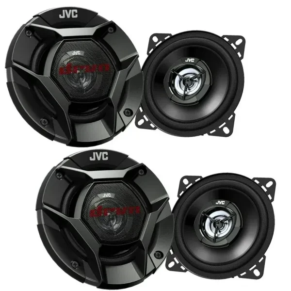 (2-Pairs) JVC CS-DR421 140W RMS 4" 2-Way Coaxial Car Speakers