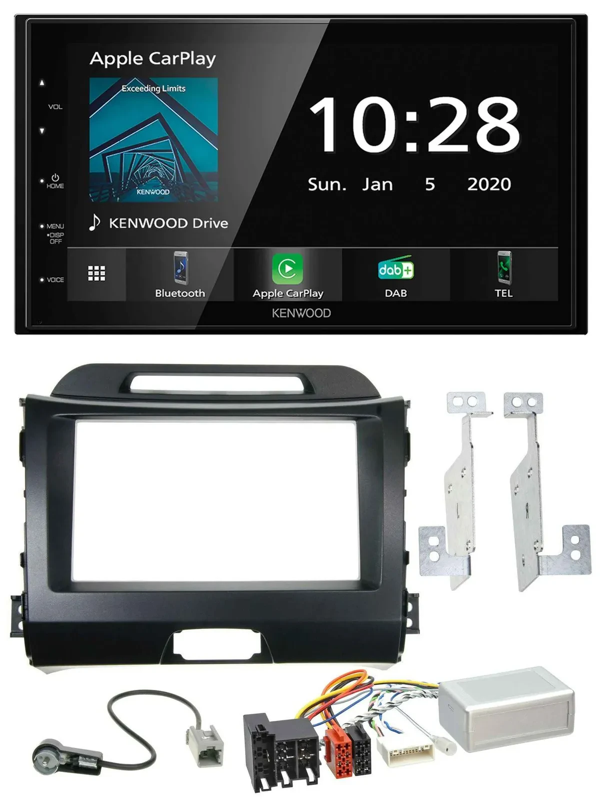 Kenwood Bluetooth Lenkrad DAB USB 2DIN Autoradio für Kia Sportage 3 10-15 Navi s