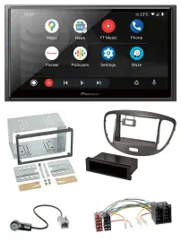 Pioneer USB 2DIN DAB MP3 Bluetooth Autoradio für Hyundai i10 2008-13 dunkelsilbe