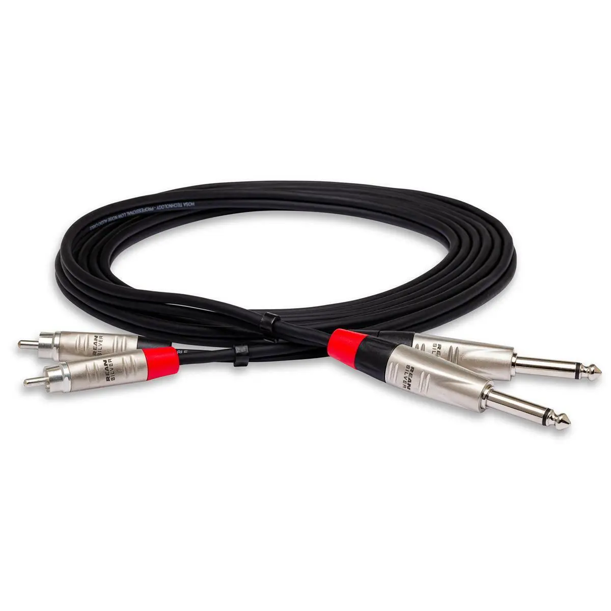 Коммутационный кабель Hosa 15' Pro Stereo Dual REAN 1/4" TS Male to RCA Male Stereo Audio Cable