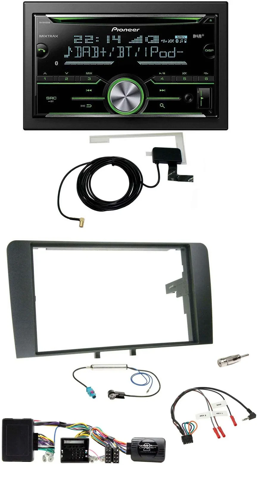 Pioneer CD USB Lenkrad Bluetooth 2DIN DAB Autoradio für Audi A3 8P 03-12 Bose Ak