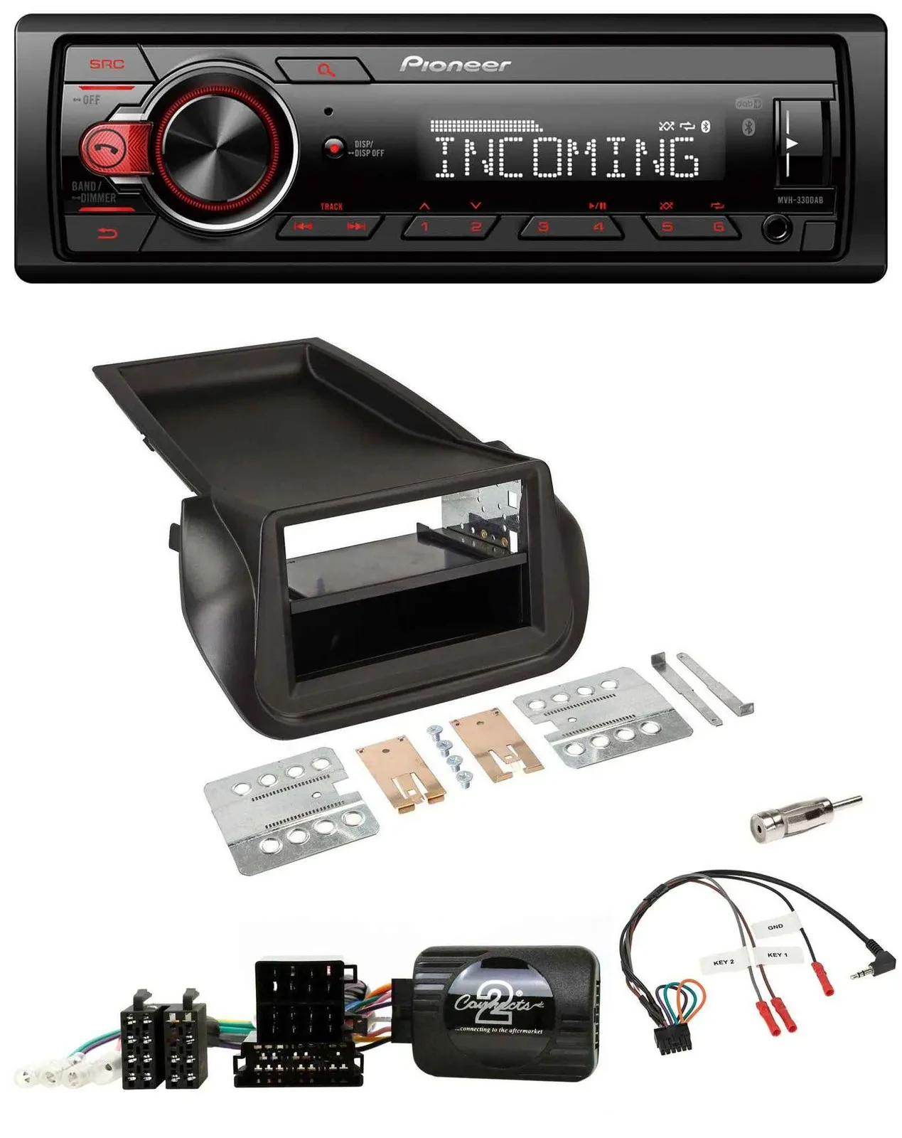 Автомагнитола для FIAT Fiorino (с 2008) Pioneer Bluetooth, USB, DAB, поддержка кнопок на руле