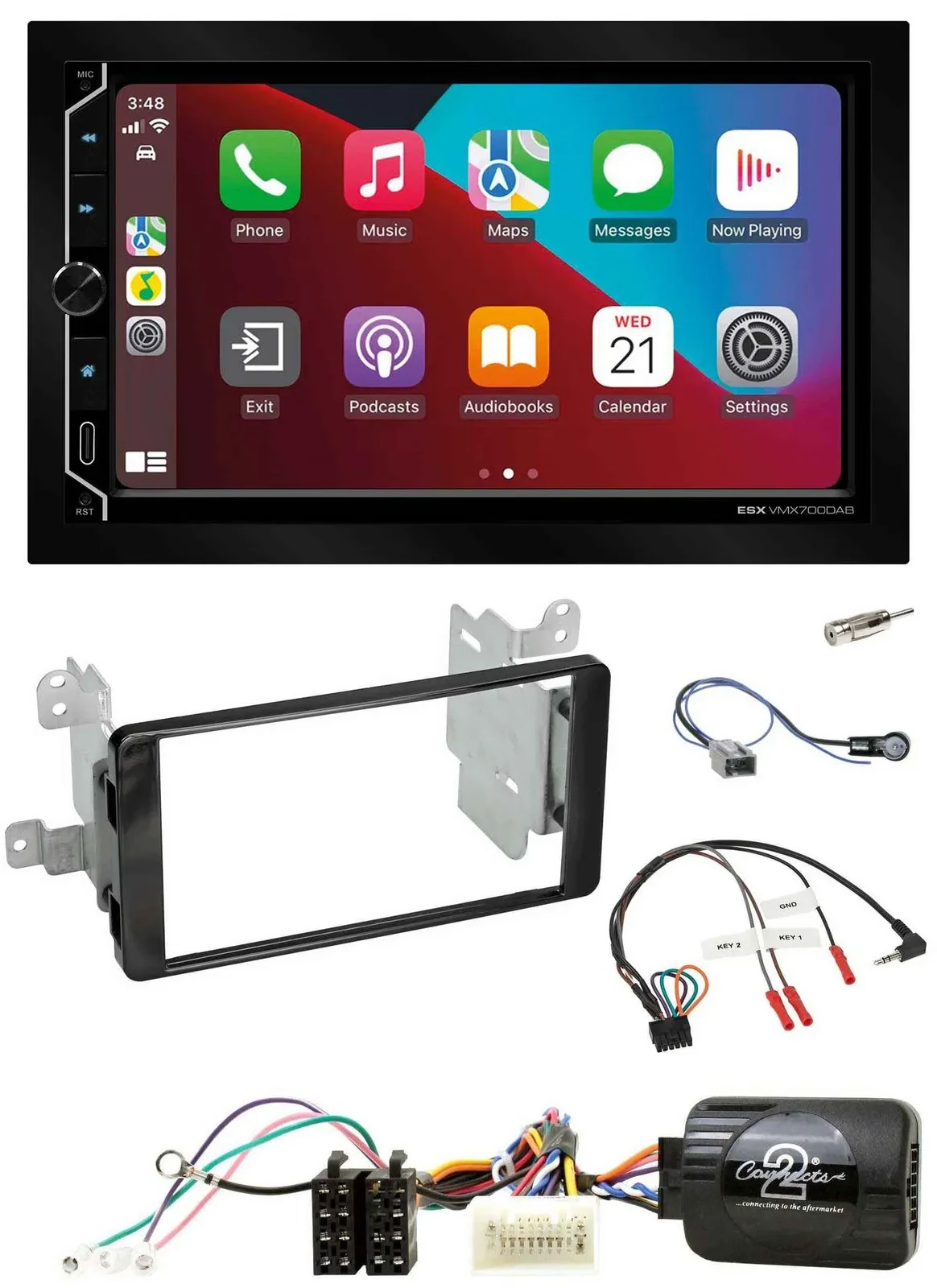 ESX 2DIN DAB USB Lenkrad Bluetooth Autoradio für Mitsubishi ab 2012 Outlander Kl